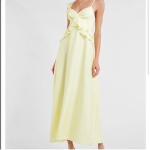 Express Ruffle Maxi Dress in Yellow (M)